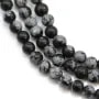 Obsidienne flocon de neige ronde 4mm x 40cm