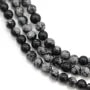 Obsidienne flocon de neige ronde 4mm x 40cm