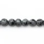 Obsidienne flocon de neige ronde 4mm x 40cm