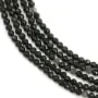 Obsidienne noir, de forme ronde facetté, de taille 2mm x 38cm