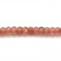 Rhodochrosite rondelle facette 2x3mm x 40cm