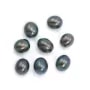 Perle de culture d'eau douce bleu foncé, half-percée, ovale 4-4.5mm x 2pcs