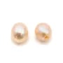 Perle de culture d'eau douce saumon, half-percée, ovale 4-4.5mm x 2pcs