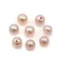 Perles de culture d'eau douce, semi-percée, mauve, ronde, 4-4.5mm x 2pcs