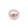 Perle de culture d'eau douce, semi-percée, mauve, ovale, 10-10.5mm x 1pc