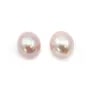 Perle de culture d'eau douce, semi-percée, mauve, ovale, 10-10.5mm x 1pc
