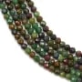 Ruby zoisite on Brazil, in round faceted shape, 2mm x 39cm