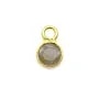 Labradorite ronde facettée sertie sur argent doré 5mm x 1pc