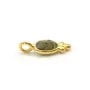 Breloque en Labradorite ovale sur argent doré 4x11mm x 2pcs