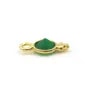 Breloque en Agate verte ronde facettée serti argent 925 doré à l'or fin 5mm x 2pcs