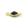 Breloque en Agate noire ronde facettée sur argent doré 5mm x 2pcs