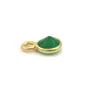 Agate verte ronde facettée sertie sur argent doré 5mm x 2pcs