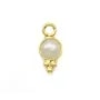 Breloque en Perle d'eau douce ronde facettée sur argent doré 5mm x 2pcs