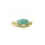 Breloque en Amazonite rectangle sur argent 925 doré à l'or fin 8x12mm x 1pc