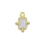Breloque en Pierre de lune rectangle sur argent doré 5x7mm x 1pc
