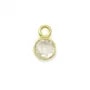 Topaze transparent ronde facettée sertie sur argent doré 5mm x 2pcs