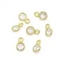 Topaze transparent ronde facettée sertie sur argent doré 5mm x 2pcs