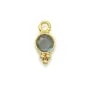 Breloque en Labradorite ronde facettée sur argent doré 5mm x 2pcs
