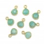 Breloque en Amazonite goutte facettée sur argent doré 7mm x 1pc