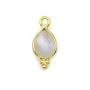 Breloque en Pierre de lune goutte facettée serti argent 925 doré à l'or fin 7x15mm x 1pc