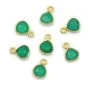 Breloque en Agate verte goutte facettée sur argent doré 7mm x 1pc
