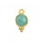 Breloque en Amazonite ronde facettée sur argent doré 7mm x 1pc