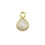 Breloque en amazonite carrée facettée sur argent doré 13mm x 1pc