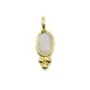 Breloque en Pierre de lune ovale sur argent doré 4x11mm x 2pcs