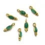 Breloque en Pierre de lune ovale sur argent doré 4x11mm x 2pcs