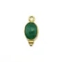 Breloque en amazonite carrée facettée sur argent doré 13mm x 1pc