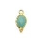 Breloque en amazonite carrée facettée sur argent doré 13mm x 1pc