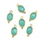 Breloque en amazonite carrée facettée sur argent doré 13mm x 1pc