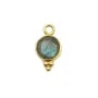 Breloque en Labradorite goutte facettée sur argent doré 7x15mm x 1pc