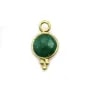 Breloque en Labradorite goutte facettée sur argent doré 7x15mm x 1pc