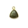 Labradorite triangle facettée sertie sur argent doré 9mm x 1pc