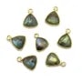 Labradorite triangle facettée sertie sur argent doré 9mm x 1pc