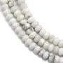 Howlite blanche, en forme de rondelle facette 3x4mm x 39 cm