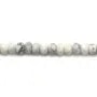 Howlite blanche, en forme de rondelle facette 3x4mm x 39 cm