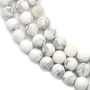 Howlite blanche matte ronde 6mm x 40cm