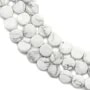 White howlite, in the shape of round and flat pearls, 6mm x 40cm