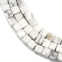 Howlite blanche en forme de cube, mesurant 4mm x 40cm