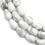 Howlite, en forme de goutte ronde lisse, 8 * 12mm x 40cm