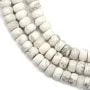 Howlite blanche, en forme de rondelle, 4x6mm x 40cm