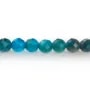 Apatite de couleur bleu et de forme ronde facette, 4mm x 40cm