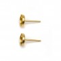 Clous d'oreilles sertis pour cabochon 6mm x2pcs