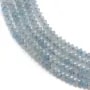 Aigue marine rondelle boulier facette 2x3mm sur fil 39cm
