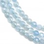 Aquamarine in blue color, in the shape of a faceted flat round 4.5mm x 39cm