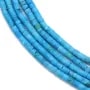 Turquoise reconstituée bleu, en forme de tube, 2.0mm x 39cm