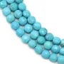 Turquoise reconstitué de forme ronde plat facetté, 4mm x 40cm