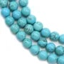 Turquoise  reconstitué  Ronde 8mm x 40cm